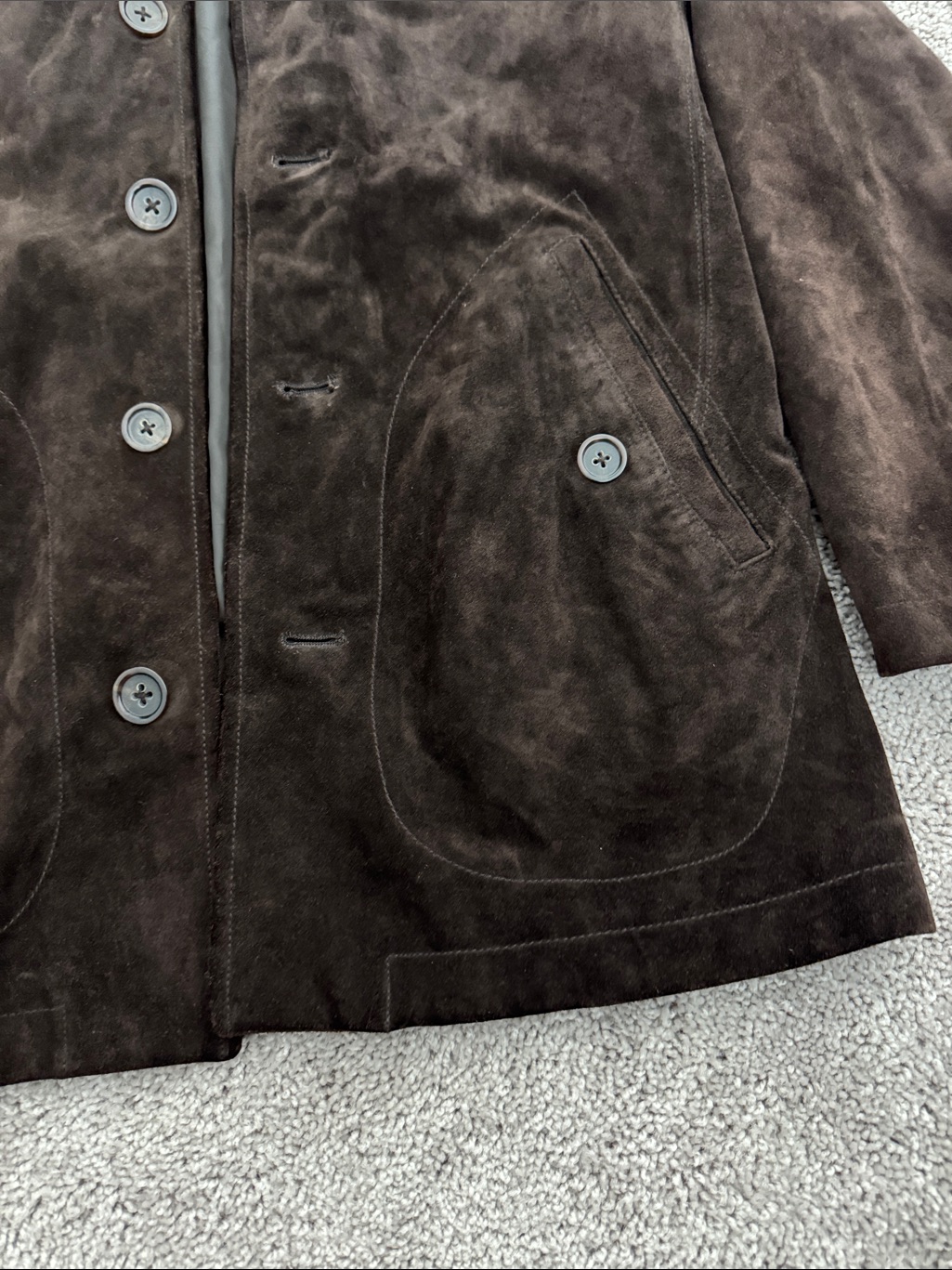 Banana Republic Chocolate Brown Suede Button-Front Barn Jacket — image 3 of 8